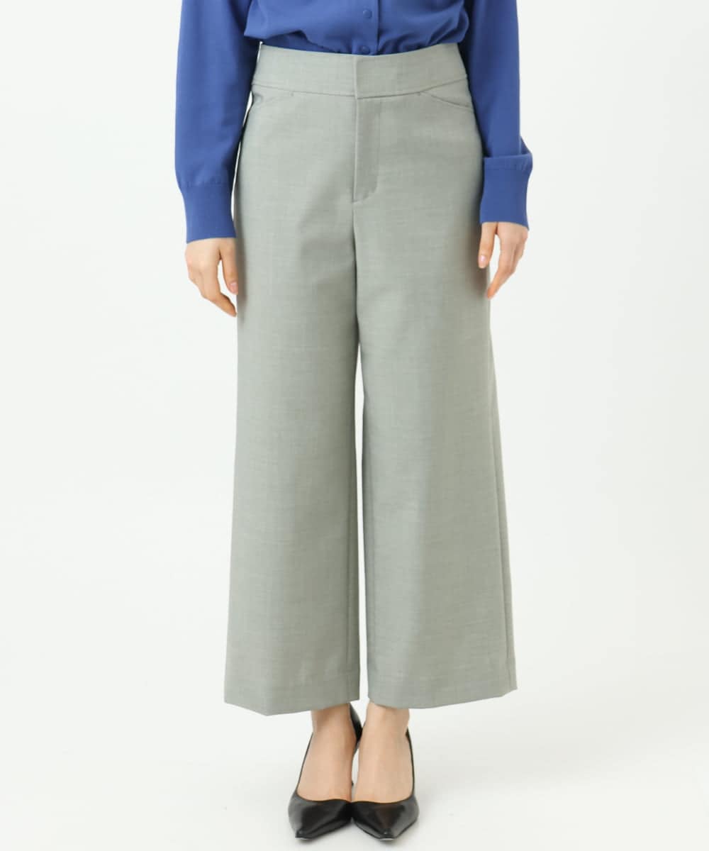 F6LDD11230 MICHEL KLEIN(小さいサイズ)(メゾン ドゥ サンク) [小さいサイズ][2WAYストレッチ]定番ワイドパンツ ライトグレー