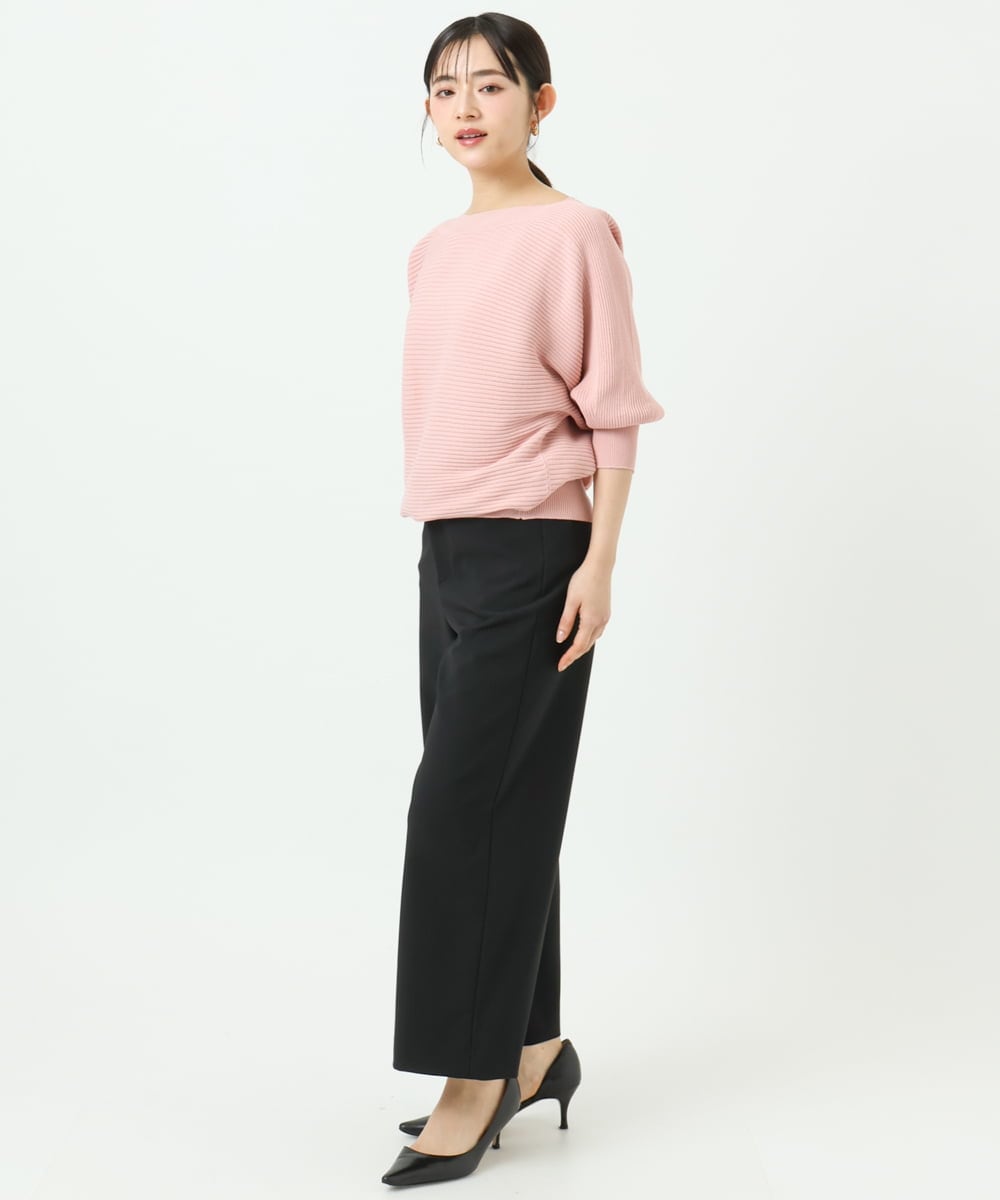 F6LDD11230 MICHEL KLEIN(小さいサイズ)(メゾン ドゥ サンク) [小さいサイズ][2WAYストレッチ]定番ワイドパンツ ライトグレー