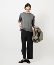 F6LDD11230 MICHEL KLEIN(小さいサイズ)(メゾン ドゥ サンク) [小さいサイズ][2WAYストレッチ]定番ワイドパンツ ライトグレー