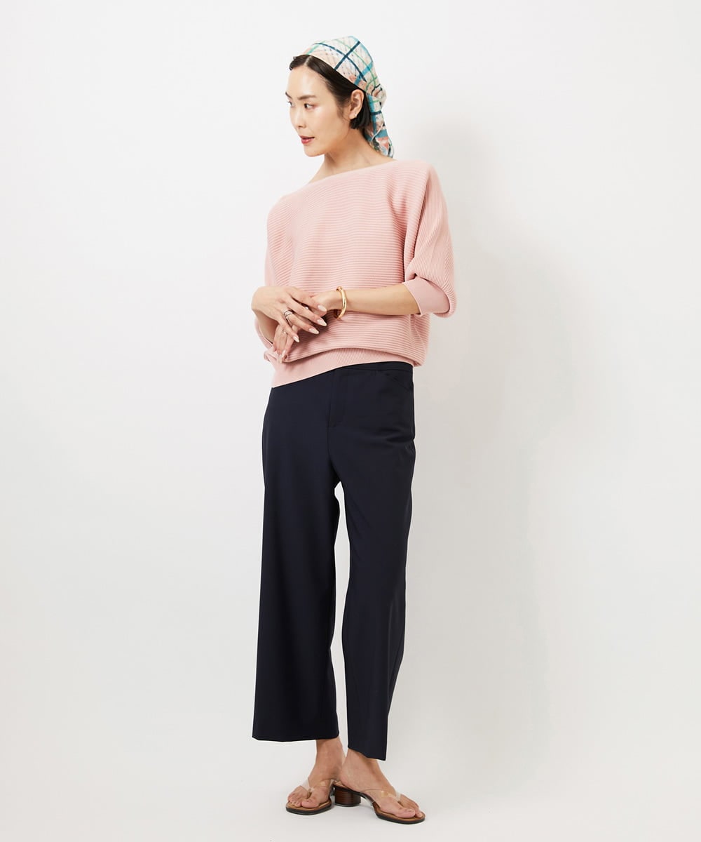 F6LDD11230 MICHEL KLEIN(小さいサイズ)(メゾン ドゥ サンク) [小さいサイズ][2WAYストレッチ]定番ワイドパンツ ライトグレー