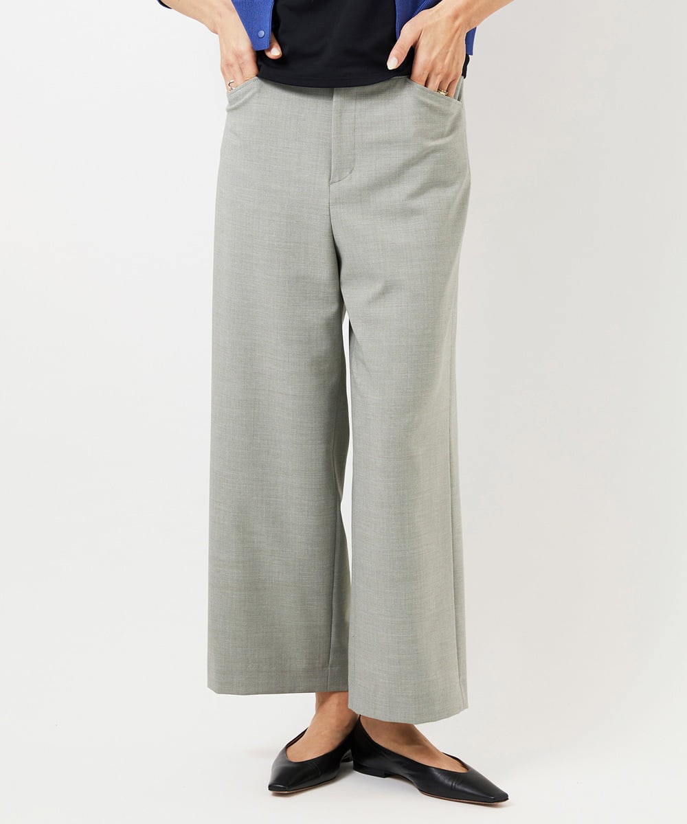 F6LDD11230 MICHEL KLEIN(小さいサイズ)(メゾン ドゥ サンク) [小さいサイズ][2WAYストレッチ]定番ワイドパンツ ライトグレー