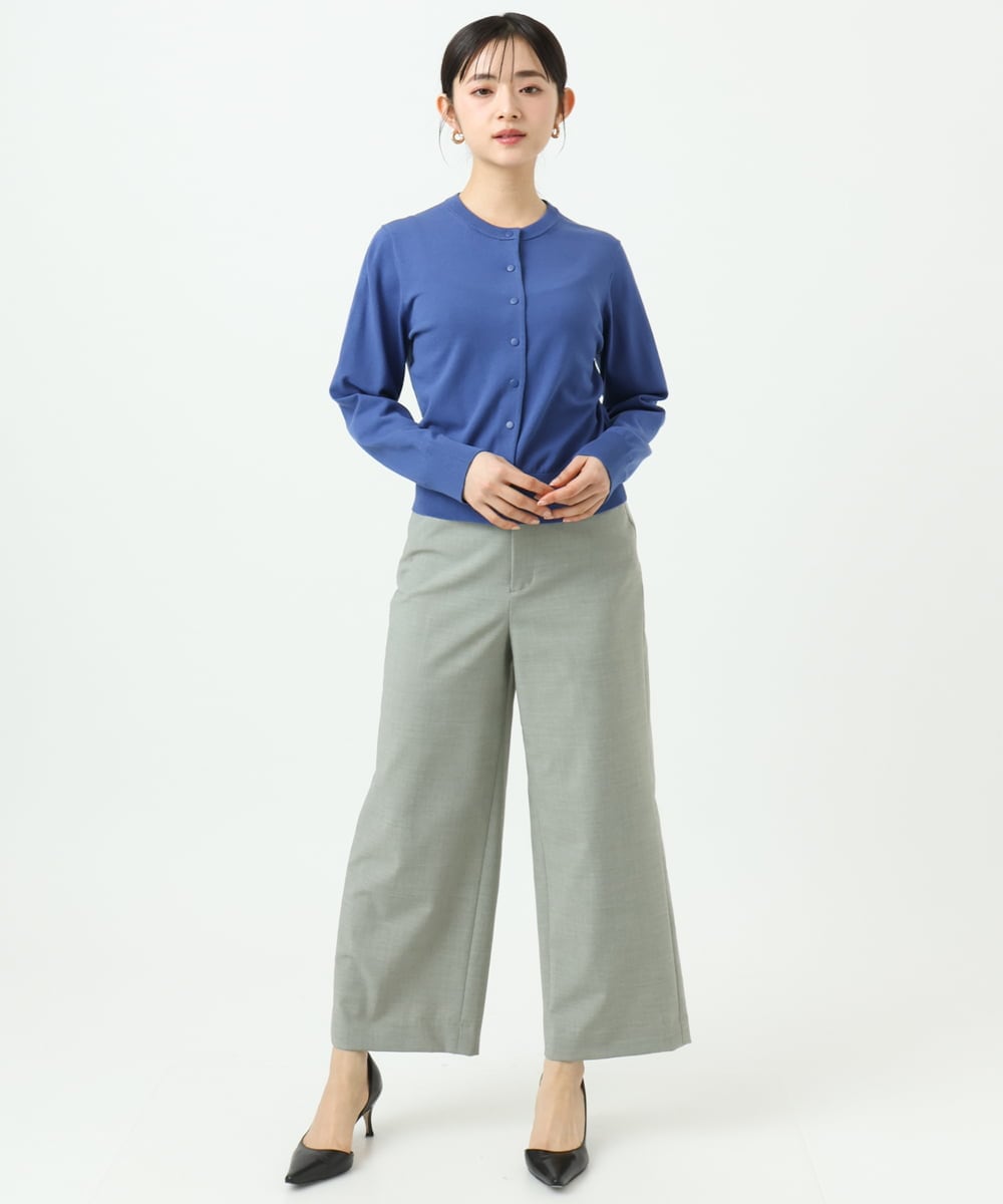 F6LDD11230 MICHEL KLEIN(小さいサイズ)(メゾン ドゥ サンク) [小さいサイズ][2WAYストレッチ]定番ワイドパンツ ライトグレー