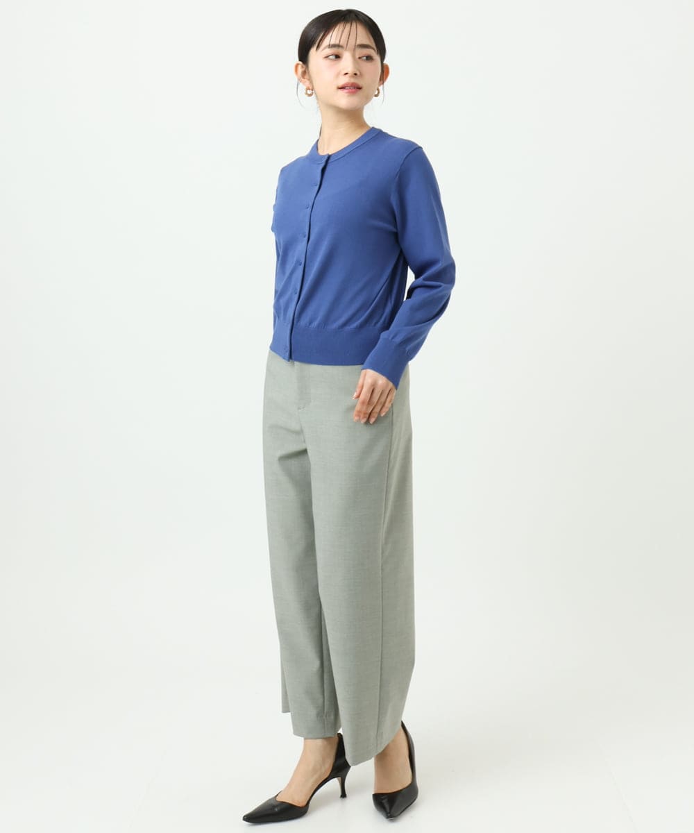 F6LDD11230 MICHEL KLEIN(小さいサイズ)(メゾン ドゥ サンク) [小さいサイズ][2WAYストレッチ]定番ワイドパンツ ライトグレー