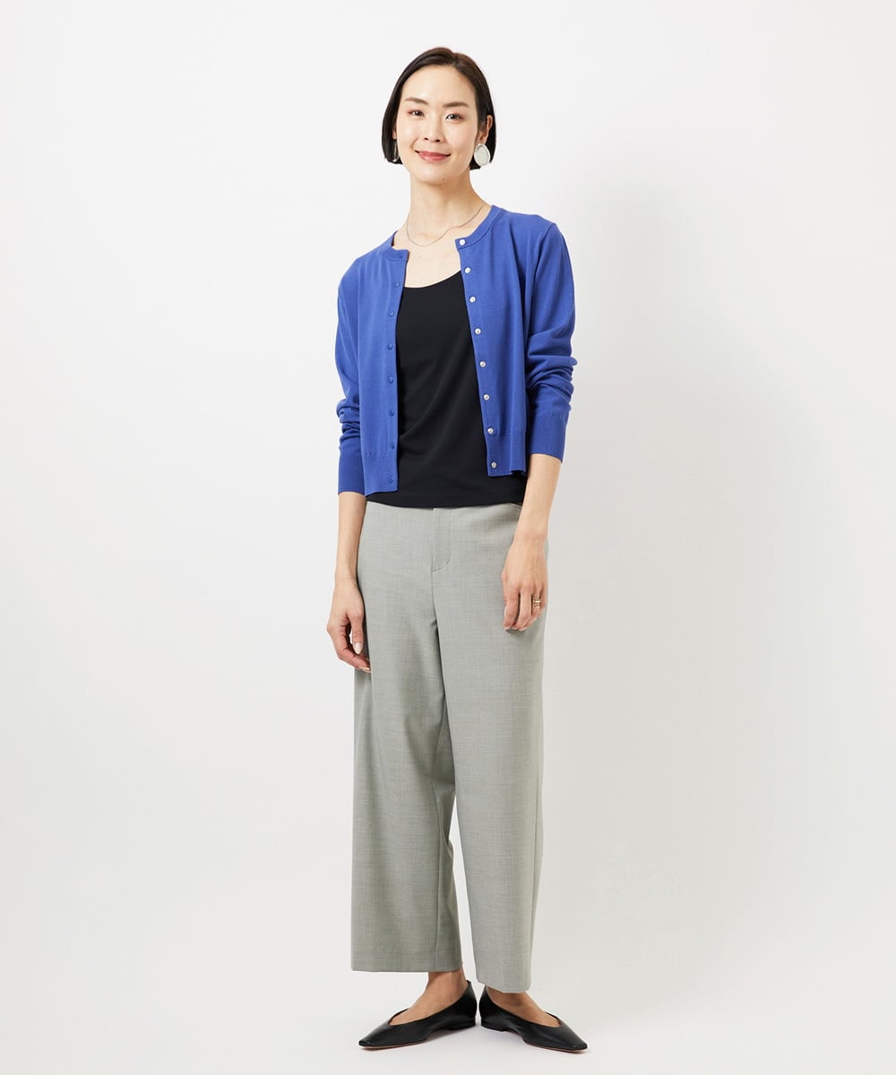 F6LDD11230 MICHEL KLEIN(小さいサイズ)(メゾン ドゥ サンク) [小さいサイズ][2WAYストレッチ]定番ワイドパンツ ライトグレー