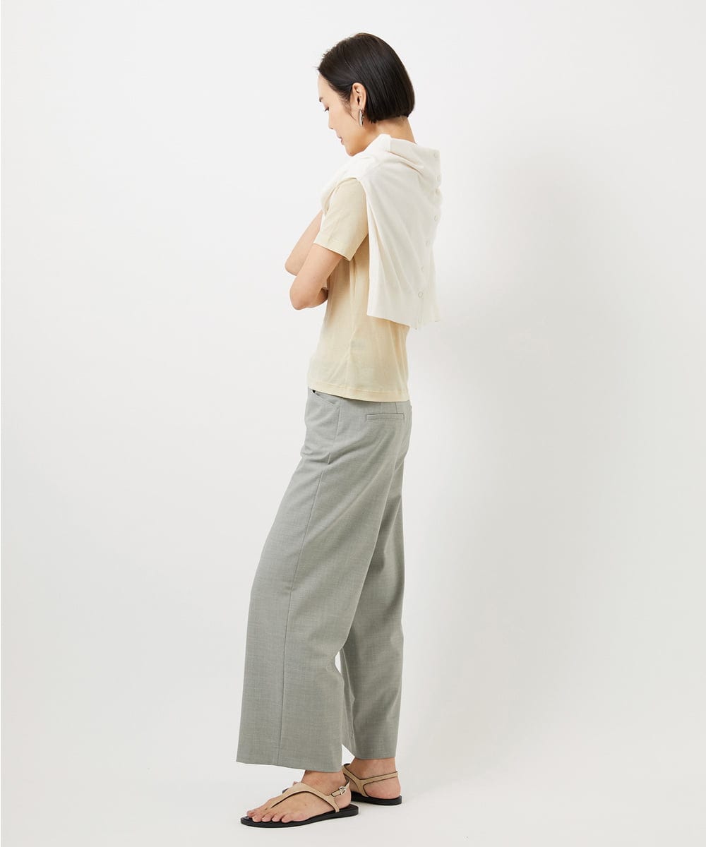 F6LDD11230 MICHEL KLEIN(小さいサイズ)(メゾン ドゥ サンク) [小さいサイズ][2WAYストレッチ]定番ワイドパンツ ライトグレー