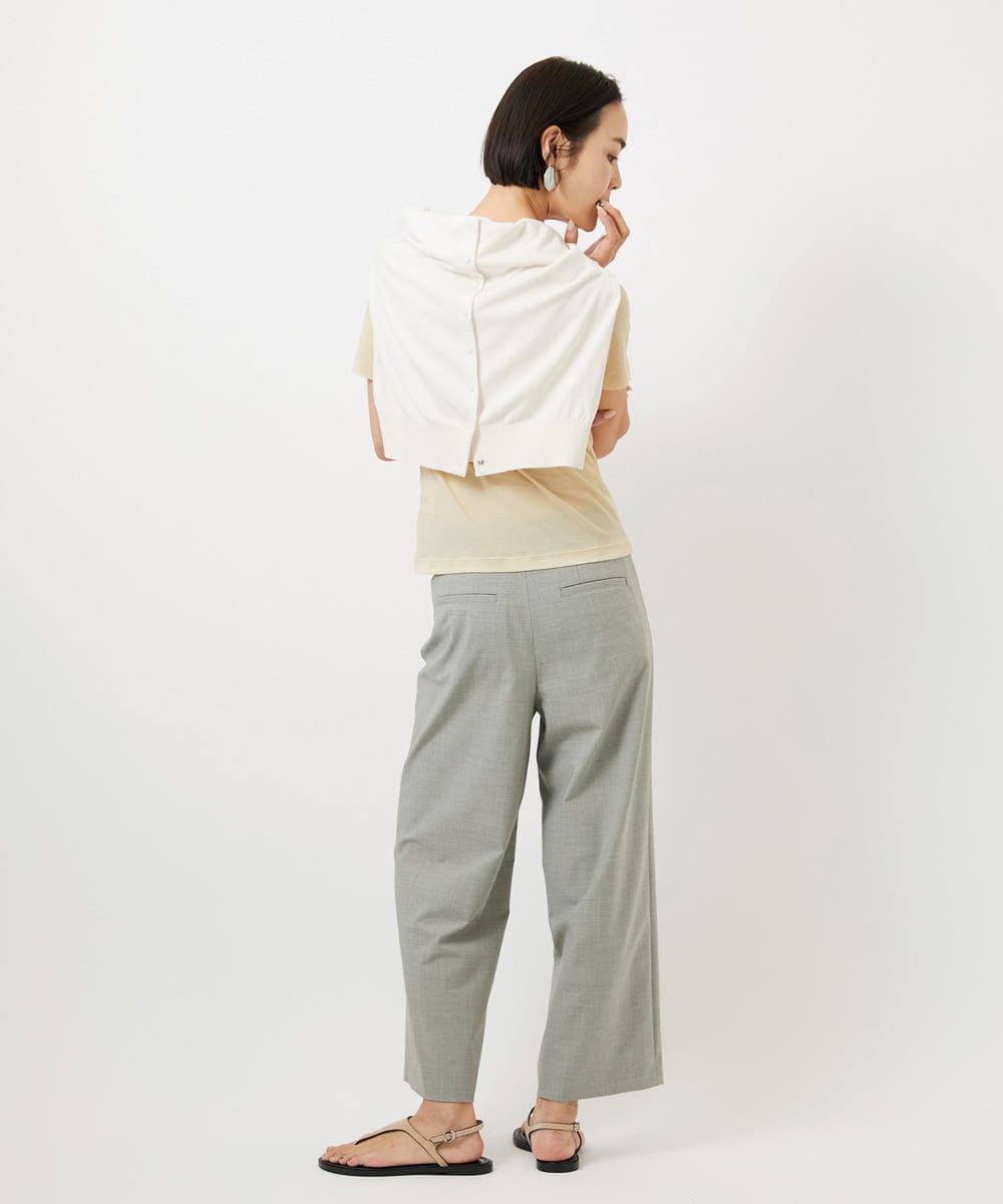 F6LDD11230 MICHEL KLEIN(小さいサイズ)(メゾン ドゥ サンク) [小さいサイズ][2WAYストレッチ]定番ワイドパンツ ライトグレー