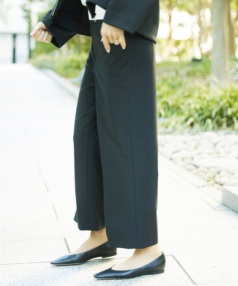 F6LDD11230 MICHEL KLEIN(小さいサイズ)(メゾン ドゥ サンク) [小さいサイズ][2WAYストレッチ]定番ワイドパンツ ライトグレー