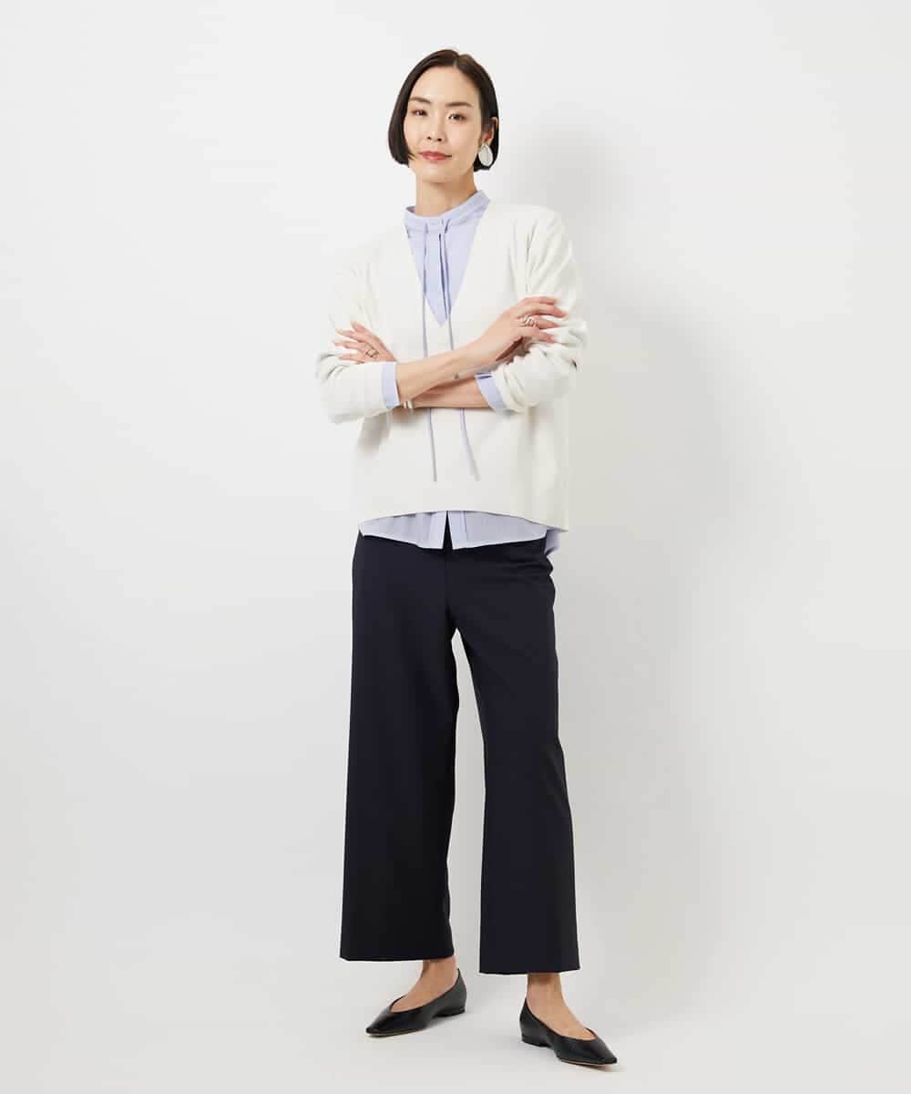 F6LDD11230 MICHEL KLEIN(小さいサイズ)(メゾン ドゥ サンク) [小さいサイズ][2WAYストレッチ]定番ワイドパンツ ブラック