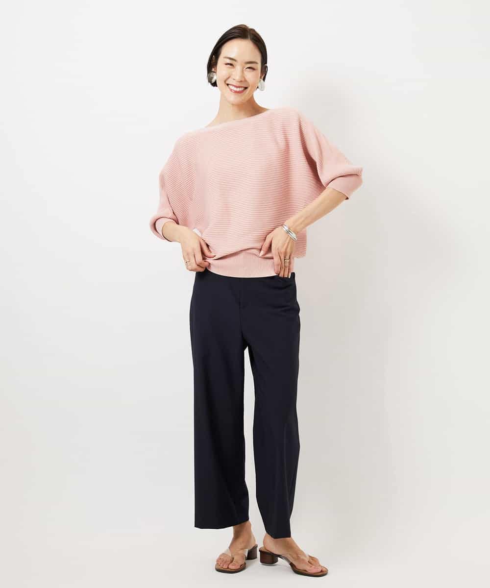 F6LDD11230 MICHEL KLEIN(小さいサイズ)(メゾン ドゥ サンク) [小さいサイズ][2WAYストレッチ]定番ワイドパンツ ブラック