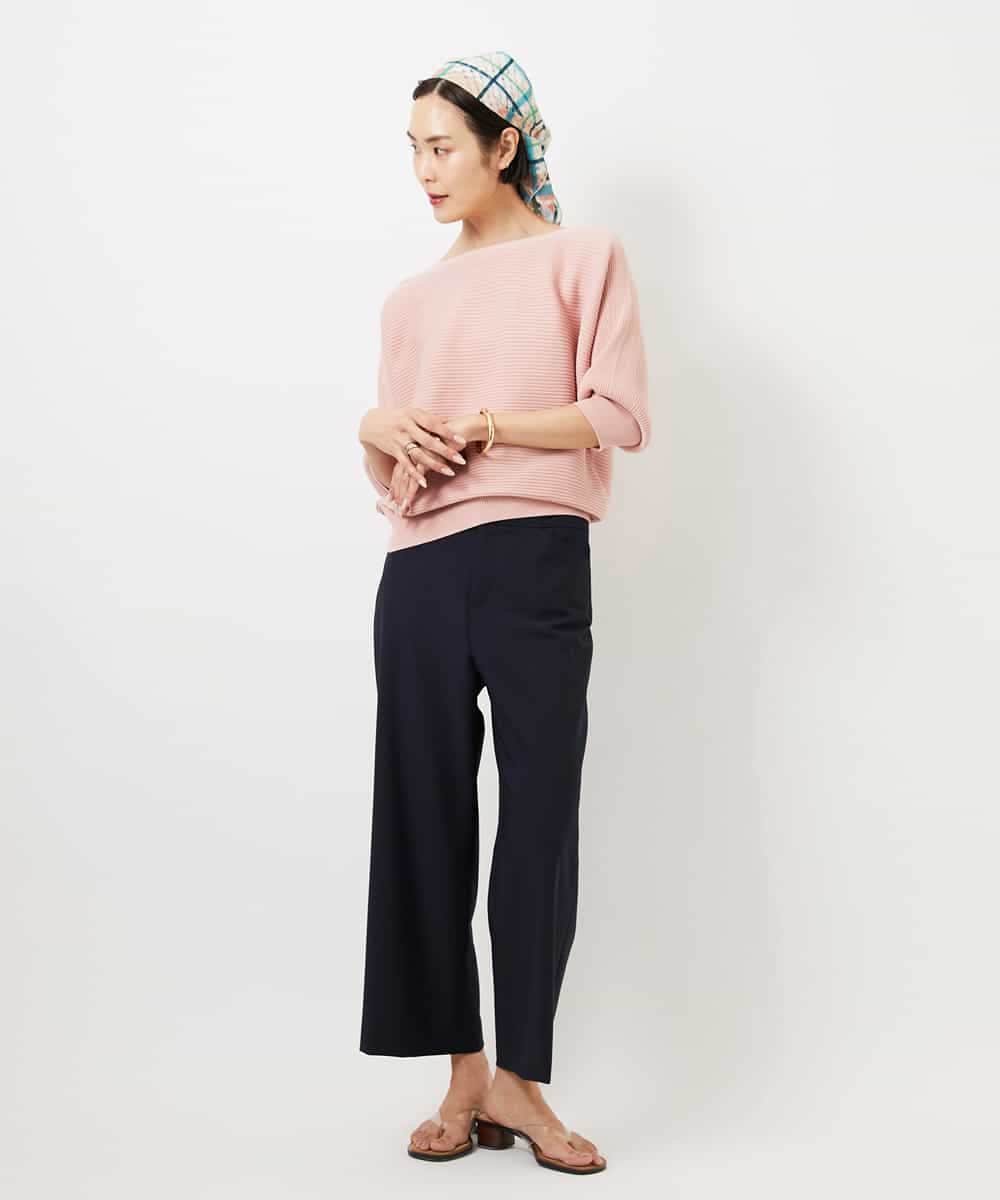 F6LDD11230 MICHEL KLEIN(小さいサイズ)(メゾン ドゥ サンク) [小さいサイズ][2WAYストレッチ]定番ワイドパンツ ブラック