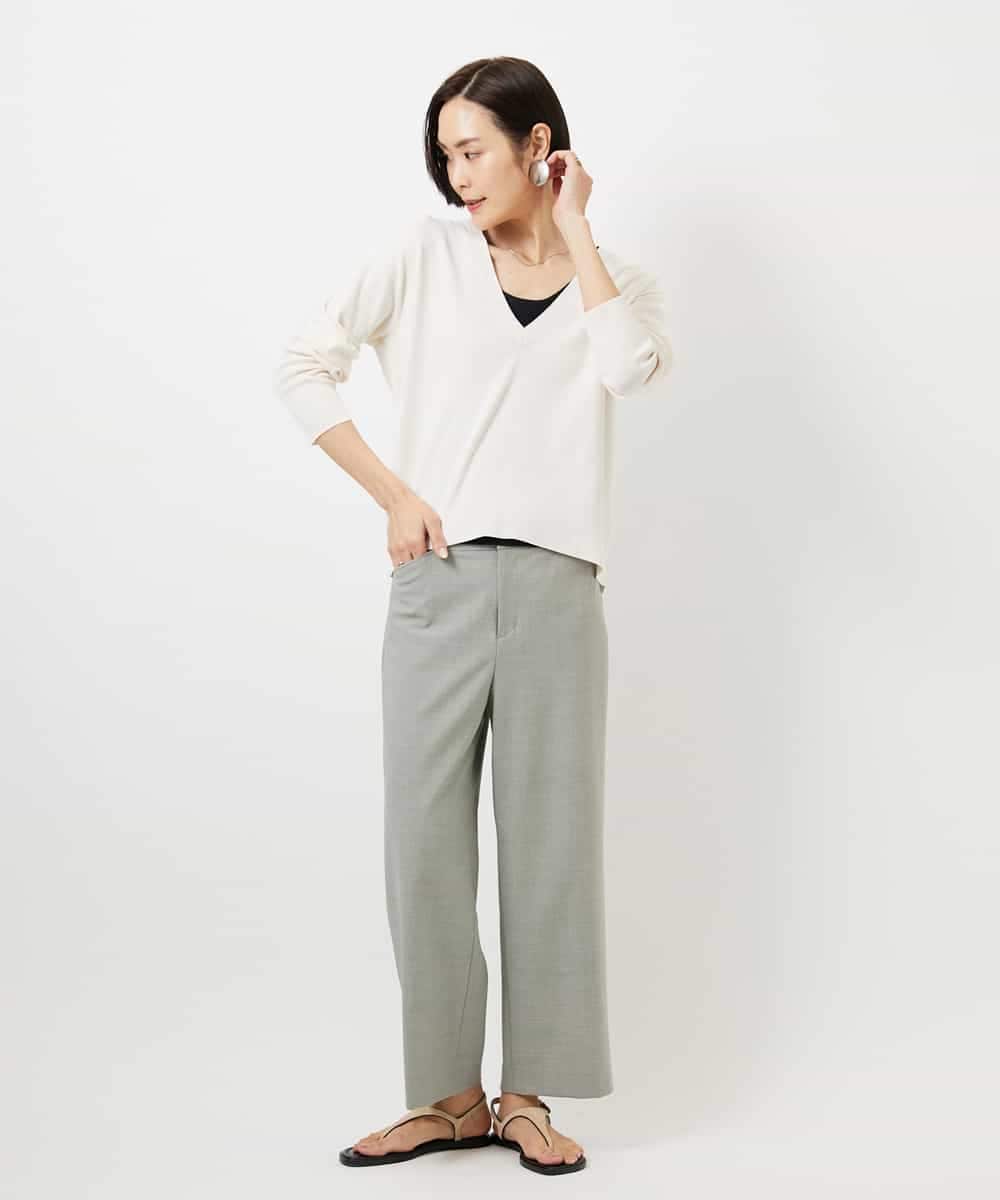 F6LDD11230 MICHEL KLEIN(小さいサイズ)(メゾン ドゥ サンク) [小さいサイズ][2WAYストレッチ]定番ワイドパンツ ブラック