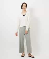 F6LDD11230 MICHEL KLEIN(小さいサイズ)(メゾン ドゥ サンク) [小さいサイズ][2WAYストレッチ]定番ワイドパンツ ブラック