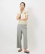 F6LDD11230 MICHEL KLEIN(小さいサイズ)(メゾン ドゥ サンク) [小さいサイズ][2WAYストレッチ]定番ワイドパンツ ブラック