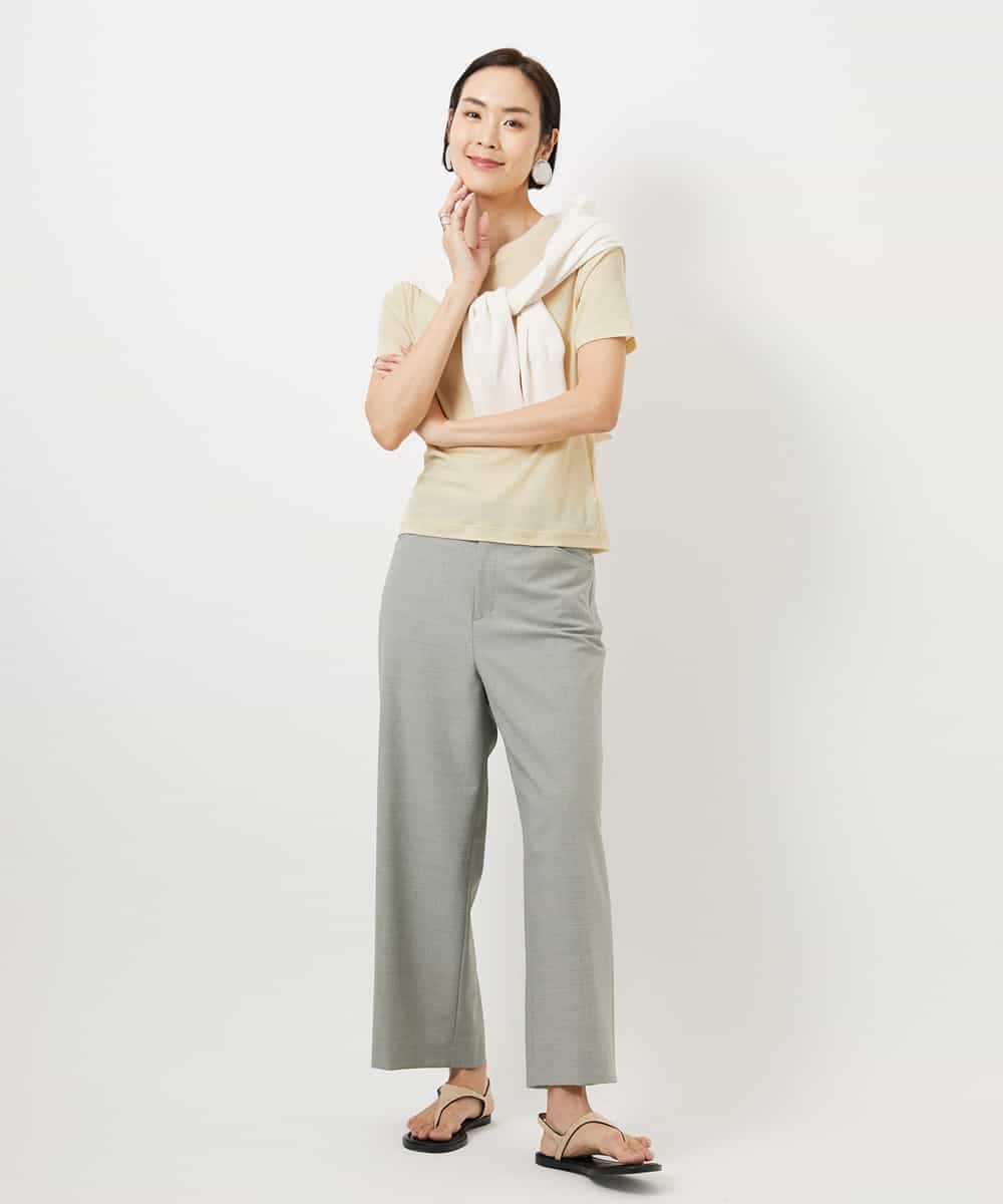 F6LDD11230 MICHEL KLEIN(小さいサイズ)(メゾン ドゥ サンク) [小さいサイズ][2WAYストレッチ]定番ワイドパンツ ブラック