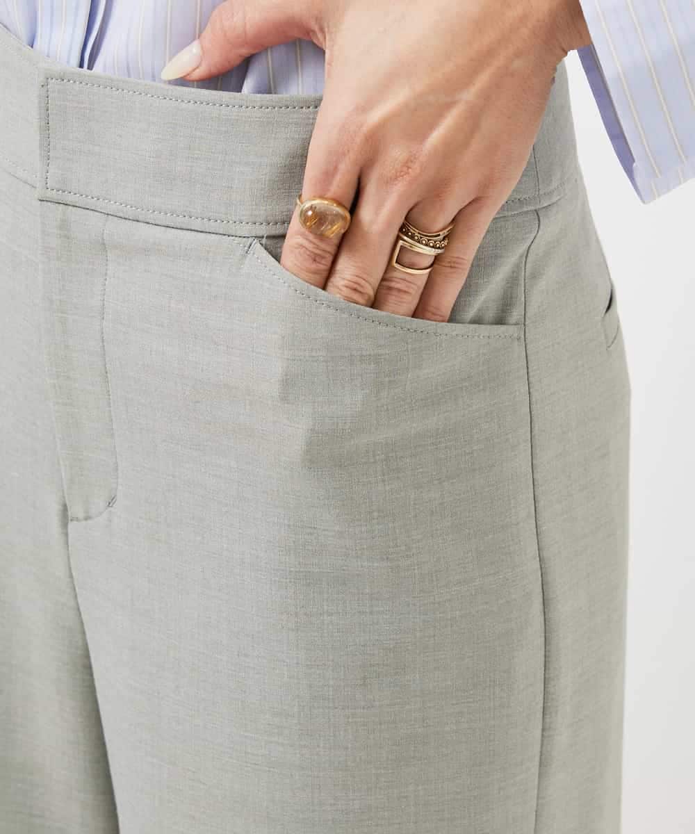 F6LDD11230 MICHEL KLEIN(小さいサイズ)(メゾン ドゥ サンク) [小さいサイズ][2WAYストレッチ]定番ワイドパンツ ブラック