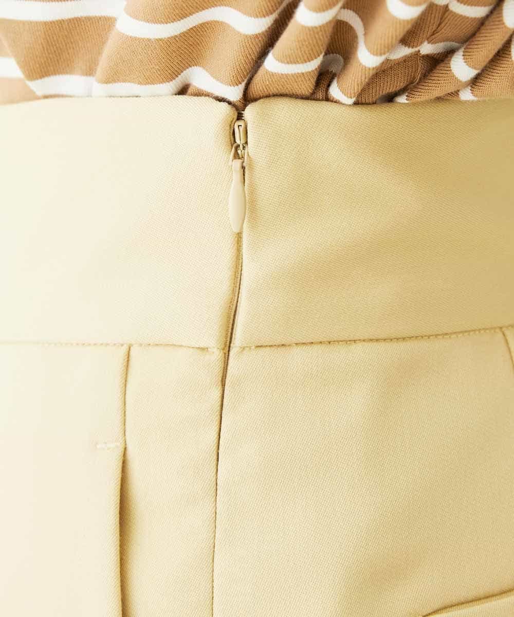 F6LDM17220 MICHEL KLEIN(小さいサイズ)(メゾン ドゥ サンク) 【洗える】ハイウエストワイドストレートパンツ イエロー