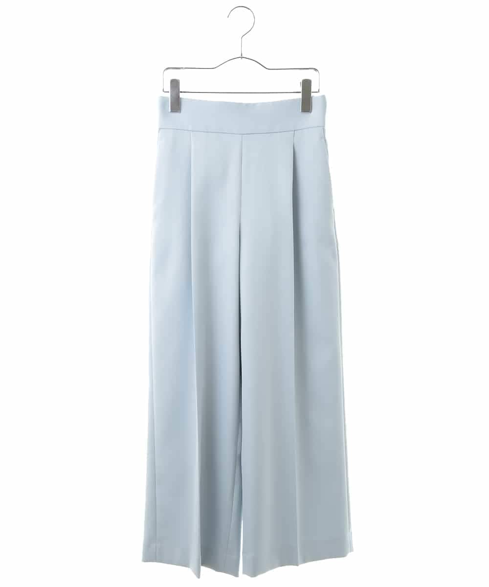 F6LDM17220 MICHEL KLEIN(小さいサイズ)(メゾン ドゥ サンク) 【洗える】ハイウエストワイドストレートパンツ ライトブルー