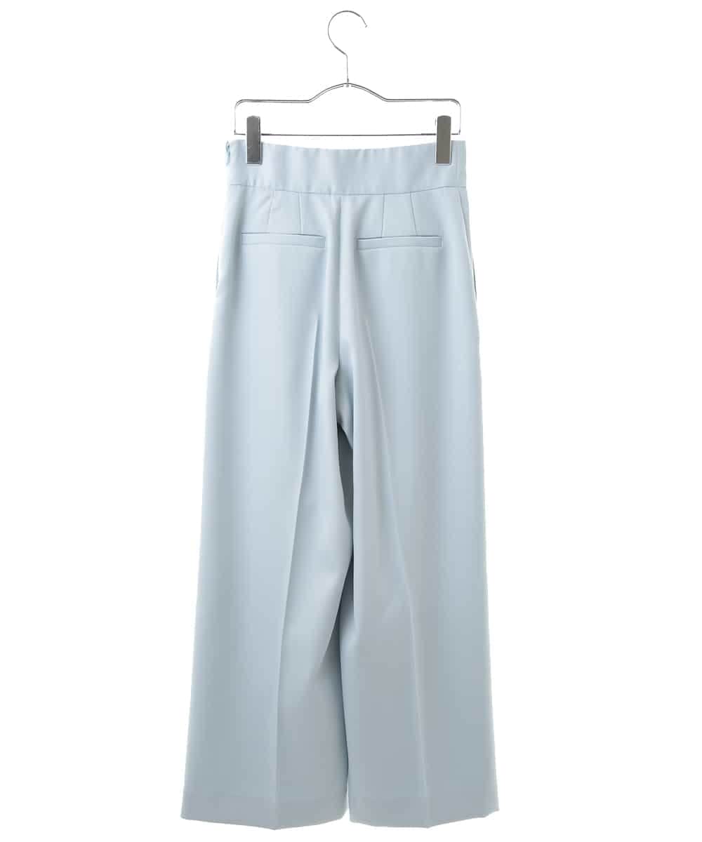 F6LDM17220 MICHEL KLEIN(小さいサイズ)(メゾン ドゥ サンク) 【洗える】ハイウエストワイドストレートパンツ ライトブルー