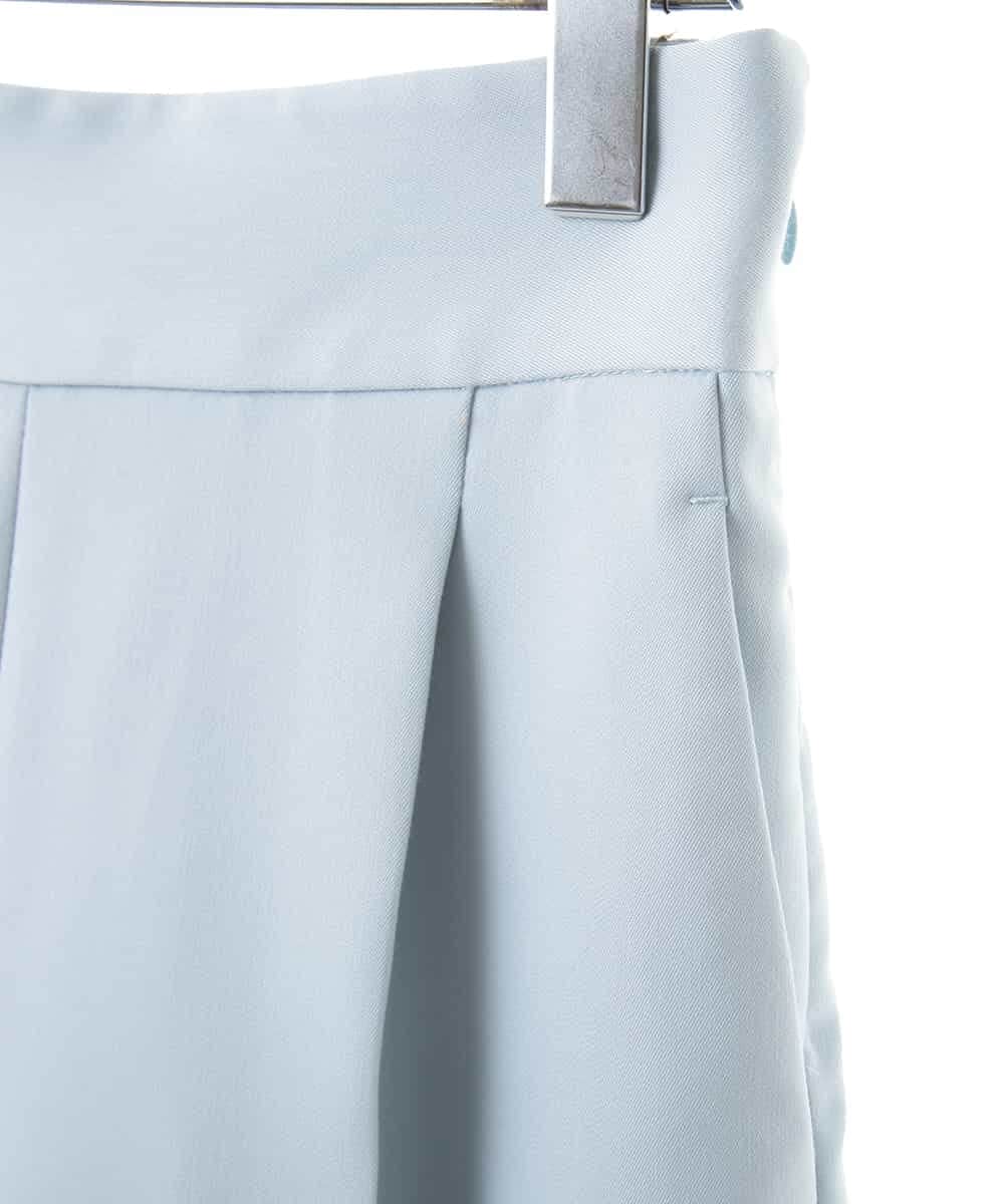 F6LDM17220 MICHEL KLEIN(小さいサイズ)(メゾン ドゥ サンク) 【洗える】ハイウエストワイドストレートパンツ ライトブルー
