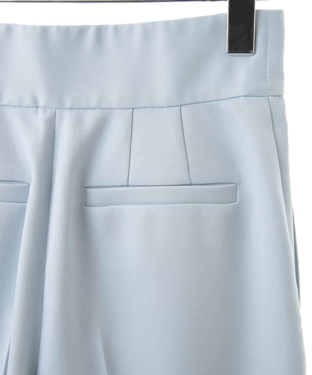 F6LDM17220 MICHEL KLEIN(小さいサイズ)(メゾン ドゥ サンク) 【洗える】ハイウエストワイドストレートパンツ ライトブルー
