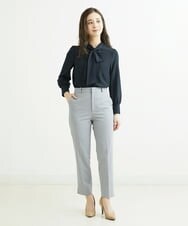 F6LDS05230 MICHEL KLEIN(小さいサイズ)(メゾン ドゥ サンク) [小さいサイズ]トリコットカノコテーパードパンツ（セットアップ対応） グレー(92)
