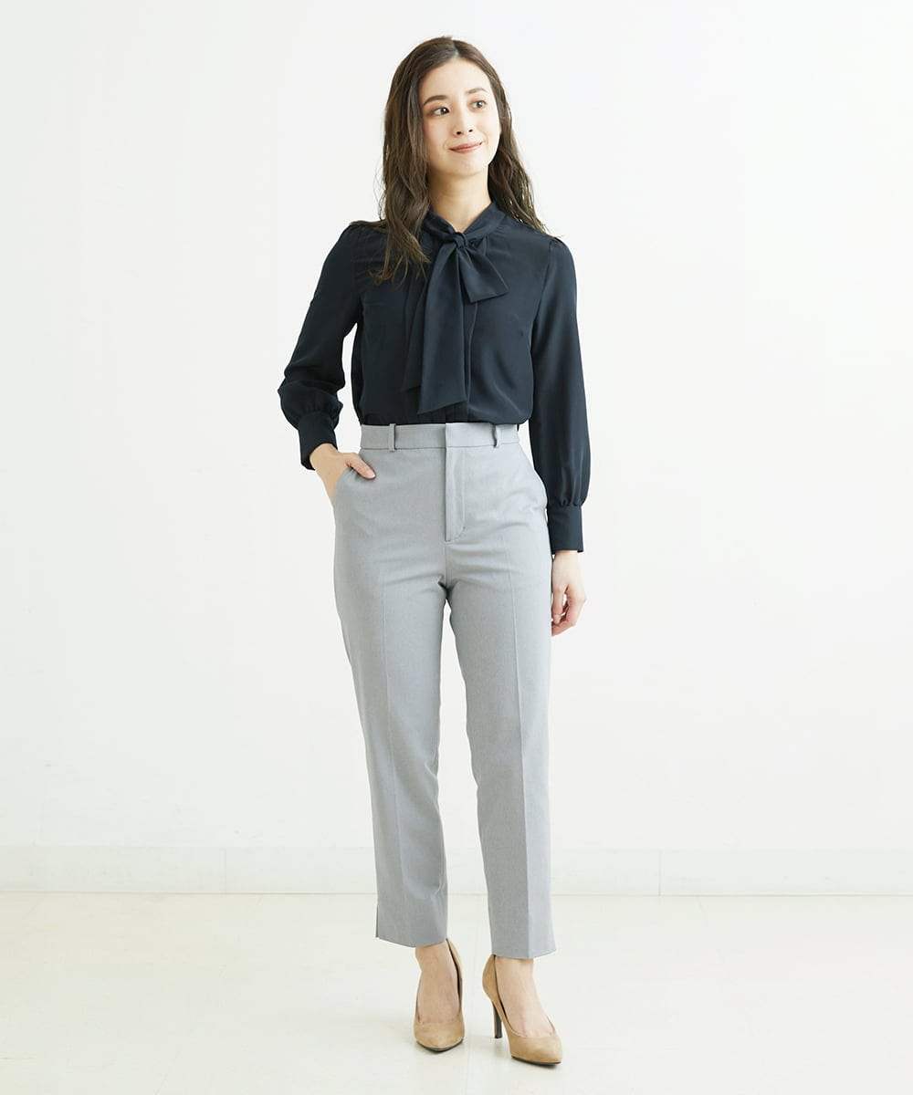 F6LDS05230 MICHEL KLEIN(小さいサイズ)(メゾン ドゥ サンク) [小さいサイズ]トリコットカノコテーパードパンツ（セットアップ対応） グレー(92)