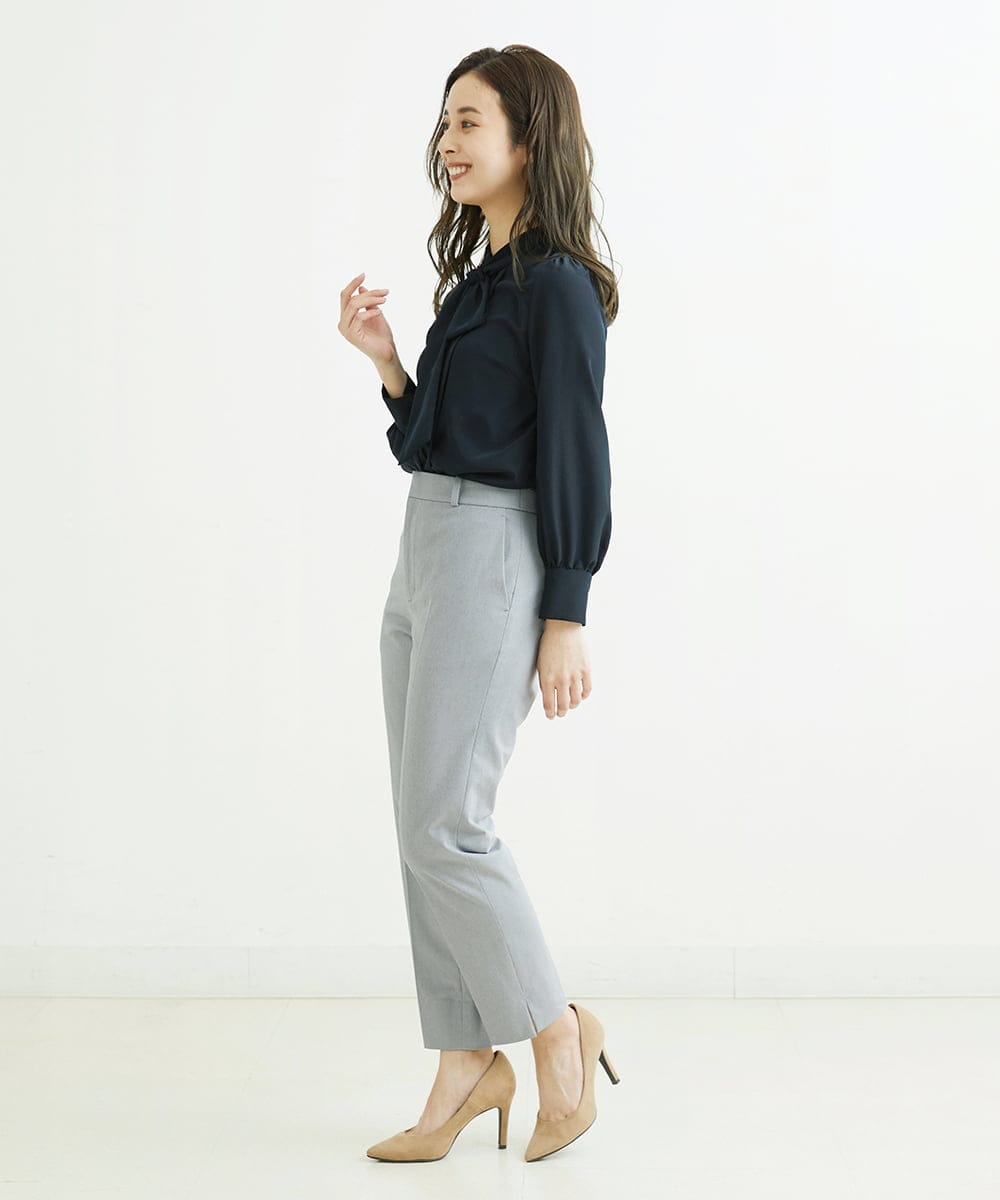 F6LDS05230 MICHEL KLEIN(小さいサイズ)(メゾン ドゥ サンク) [小さいサイズ]トリコットカノコテーパードパンツ（セットアップ対応） グレー(92)