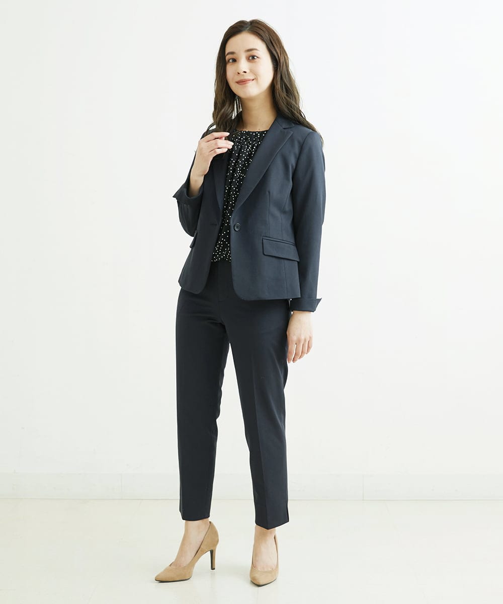 F6LDS05230 MICHEL KLEIN(小さいサイズ)(メゾン ドゥ サンク) [小さいサイズ]トリコットカノコテーパードパンツ（セットアップ対応） グレー(92)