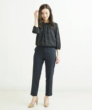 F6LDS05230 MICHEL KLEIN(小さいサイズ)(メゾン ドゥ サンク) [小さいサイズ]トリコットカノコテーパードパンツ（セットアップ対応） グレー(92)