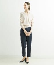 F6LDS05230 MICHEL KLEIN(小さいサイズ)(メゾン ドゥ サンク) [小さいサイズ]トリコットカノコテーパードパンツ（セットアップ対応） グレー(92)