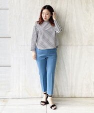 F6LFP28180 MICHEL KLEIN(小さいサイズ)(メゾン ドゥ サンク) 【洗える】テーパードカラーパンツ(小さいサイズ) グリーン(35)