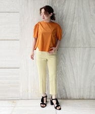 F6LFP28180 MICHEL KLEIN(小さいサイズ)(メゾン ドゥ サンク) 【洗える】テーパードカラーパンツ(小さいサイズ) グリーン(35)