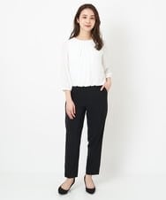 F6LFS19230 MICHEL KLEIN(小さいサイズ)(メゾン ドゥ サンク) [小さいサイズ]ストレッチテーパードパンツ(セットアップ対応) オフホワイト(81)