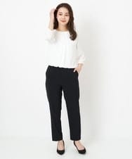 F6LFS19230 MICHEL KLEIN(小さいサイズ)(メゾン ドゥ サンク) [小さいサイズ]ストレッチテーパードパンツ(セットアップ対応) オフホワイト(81)