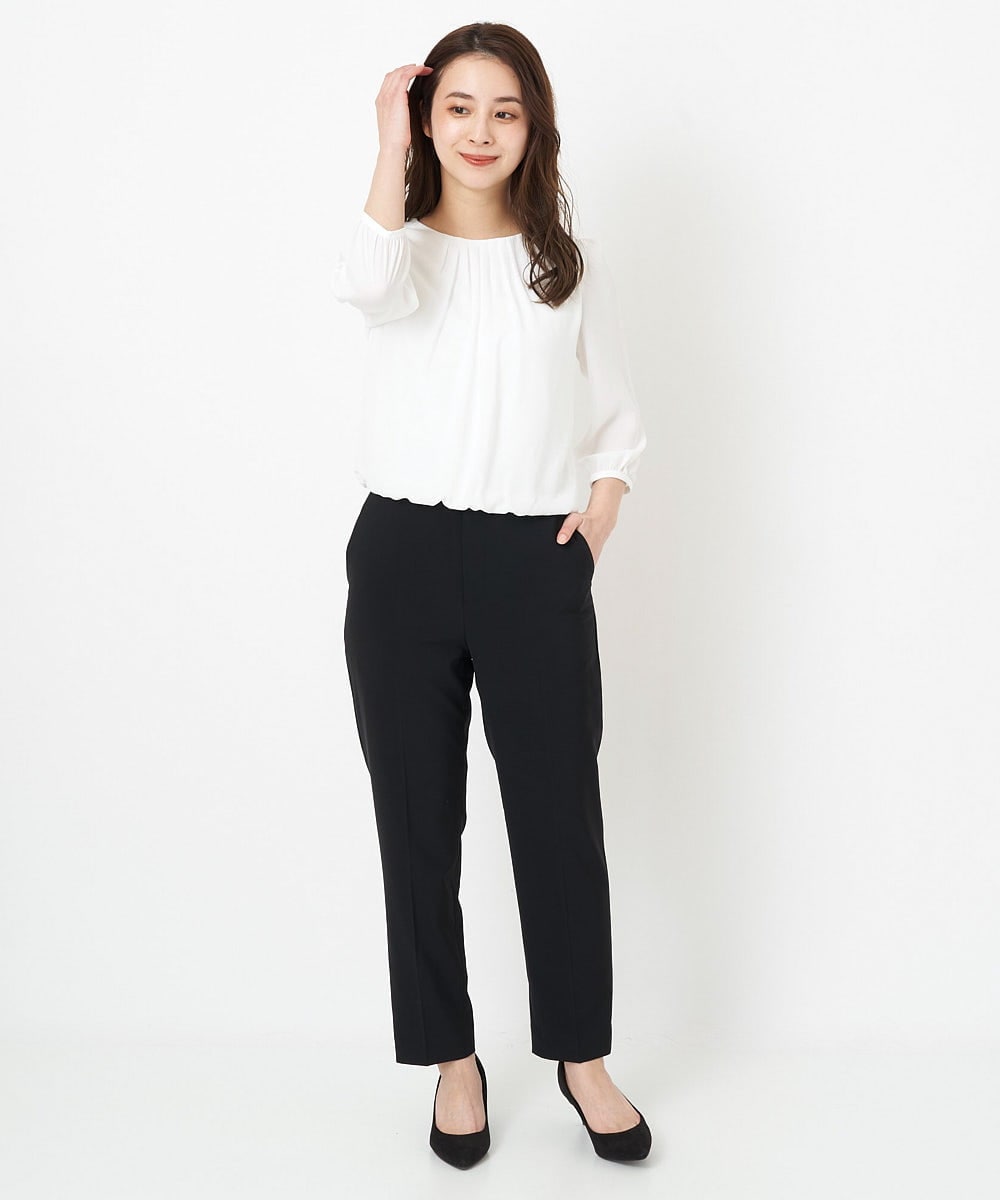 F6LFS19230 MICHEL KLEIN(小さいサイズ)(メゾン ドゥ サンク) [小さいサイズ]ストレッチテーパードパンツ(セットアップ対応) オフホワイト(81)