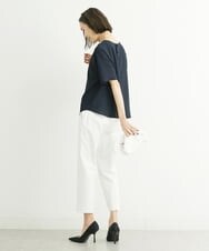 F6LFS24200 MICHEL KLEIN(小さいサイズ)(メゾン ドゥ サンク) [小さいサイズ]ドライギャバスリムストレッチテーパードパンツ/人気 ミントブルー(50)