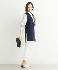 F6LFS24200 MICHEL KLEIN(小さいサイズ)(メゾン ドゥ サンク) [小さいサイズ]ドライギャバスリムストレッチテーパードパンツ/人気 ミントブルー(50)