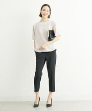 F6LFS24200 MICHEL KLEIN(小さいサイズ)(メゾン ドゥ サンク) [小さいサイズ]ドライギャバスリムストレッチテーパードパンツ/人気 ミントブルー(50)