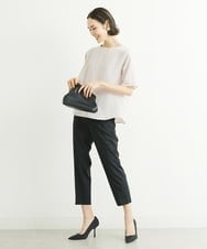 F6LFS24200 MICHEL KLEIN(小さいサイズ)(メゾン ドゥ サンク) [小さいサイズ]ドライギャバスリムストレッチテーパードパンツ/人気 ミントブルー(50)