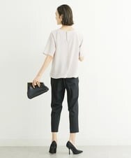 F6LFS24200 MICHEL KLEIN(小さいサイズ)(メゾン ドゥ サンク) [小さいサイズ]ドライギャバスリムストレッチテーパードパンツ/人気 ミントブルー(50)