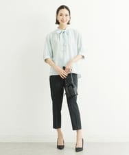 F6LFS24200 MICHEL KLEIN(小さいサイズ)(メゾン ドゥ サンク) [小さいサイズ]ドライギャバスリムストレッチテーパードパンツ/人気 ミントブルー(50)