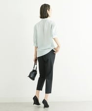 F6LFS24200 MICHEL KLEIN(小さいサイズ)(メゾン ドゥ サンク) [小さいサイズ]ドライギャバスリムストレッチテーパードパンツ/人気 ミントブルー(50)