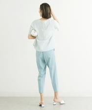 F6LFS24200 MICHEL KLEIN(小さいサイズ)(メゾン ドゥ サンク) [小さいサイズ]ドライギャバスリムストレッチテーパードパンツ/人気 ミントブルー(50)