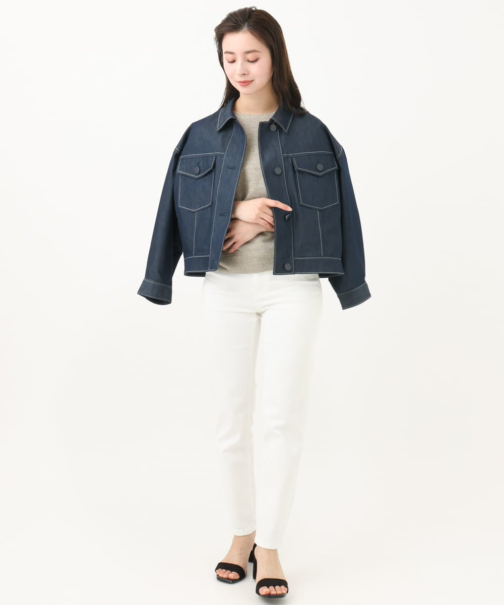 F6LGB13190 MICHEL KLEIN(小さいサイズ)(メゾン ドゥ サンク) [小さいサイズ]ストレッチスリムパンツ ホワイト