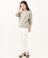 F6LGB13190 MICHEL KLEIN(小さいサイズ)(メゾン ドゥ サンク) [小さいサイズ]ストレッチスリムパンツ ホワイト