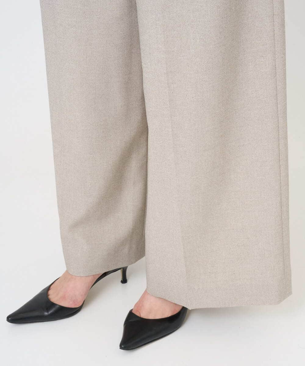 F6LGD05290 MICHEL KLEIN(小さいサイズ)(メゾン ドゥ サンク) [小さいサイズ][セットアップ対応]ツイードライク　ワイドパンツ ベージュ