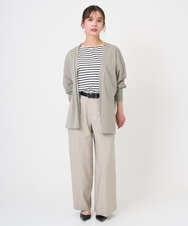 F6LGD05290 MICHEL KLEIN(小さいサイズ)(メゾン ドゥ サンク) [小さいサイズ][セットアップ対応]ツイードライク　ワイドパンツ ベージュ