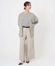 F6LGD05290 MICHEL KLEIN(小さいサイズ)(メゾン ドゥ サンク) [小さいサイズ][セットアップ対応]ツイードライク　ワイドパンツ ベージュ