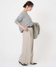 F6LGD05290 MICHEL KLEIN(小さいサイズ)(メゾン ドゥ サンク) [小さいサイズ][セットアップ対応]ツイードライク　ワイドパンツ ベージュ