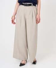 F6LGD05290 MICHEL KLEIN(小さいサイズ)(メゾン ドゥ サンク) [小さいサイズ][セットアップ対応]ツイードライク　ワイドパンツ ベージュ